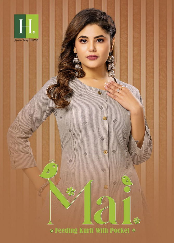 Hirwa Mai Cotton Printed Regular Wear Designer Kurti Collection